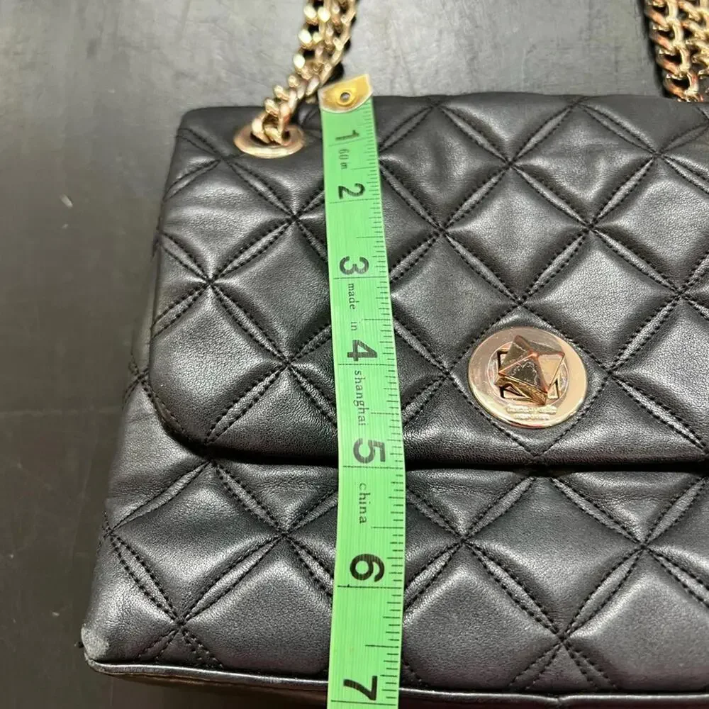 Kate Spade Black‎ Quilted Shoulder Bag with Gold Chain